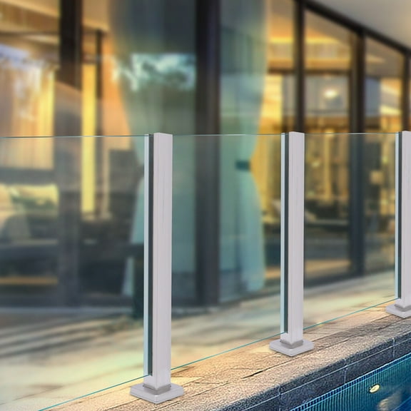 Denest Glass Railing Mid Post,304 Stainless Steel Balustrade for Balcony Stairs 35.8??