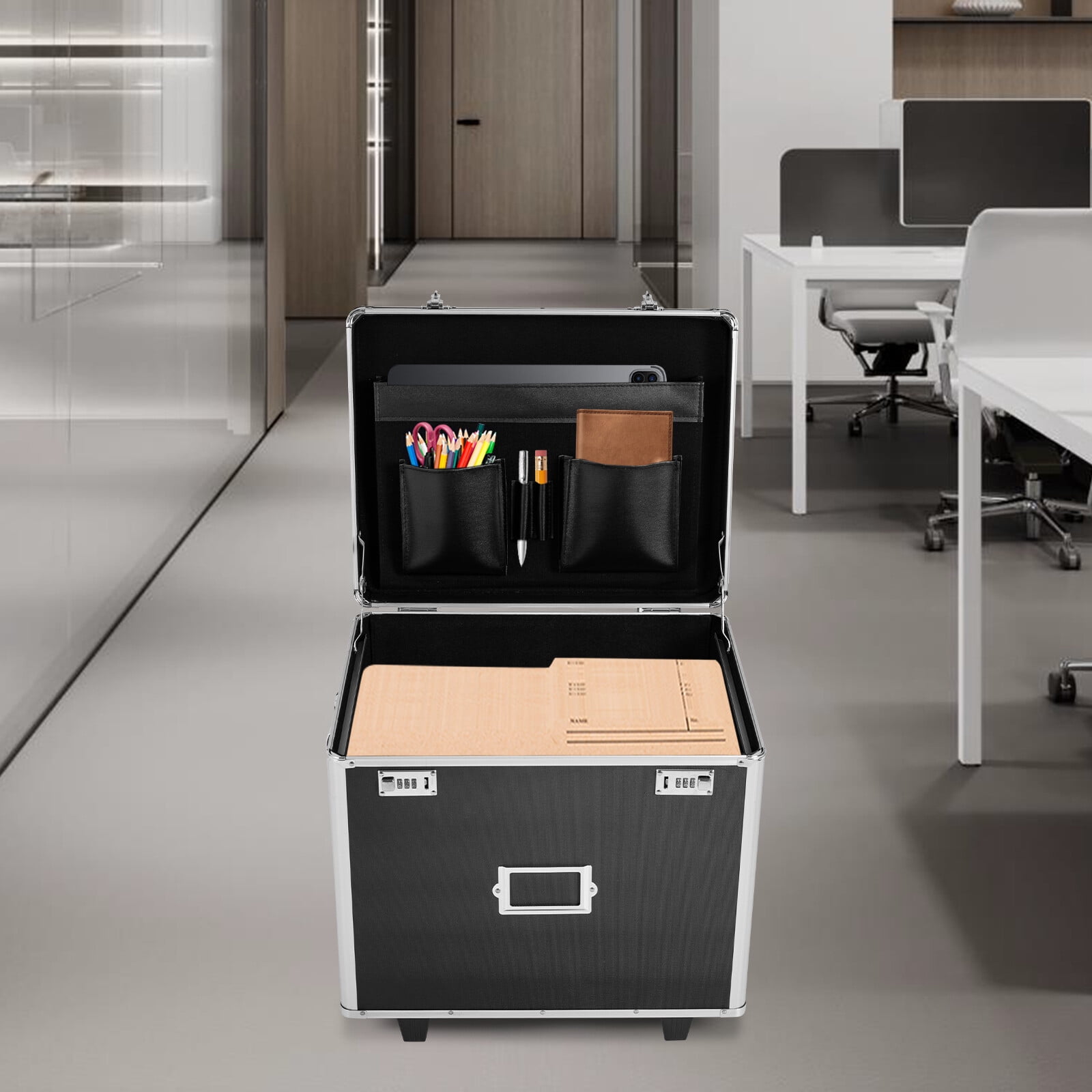 Denest Locking Mobile Business Case, Aluminum Alloy File Lock Box, Hand ...