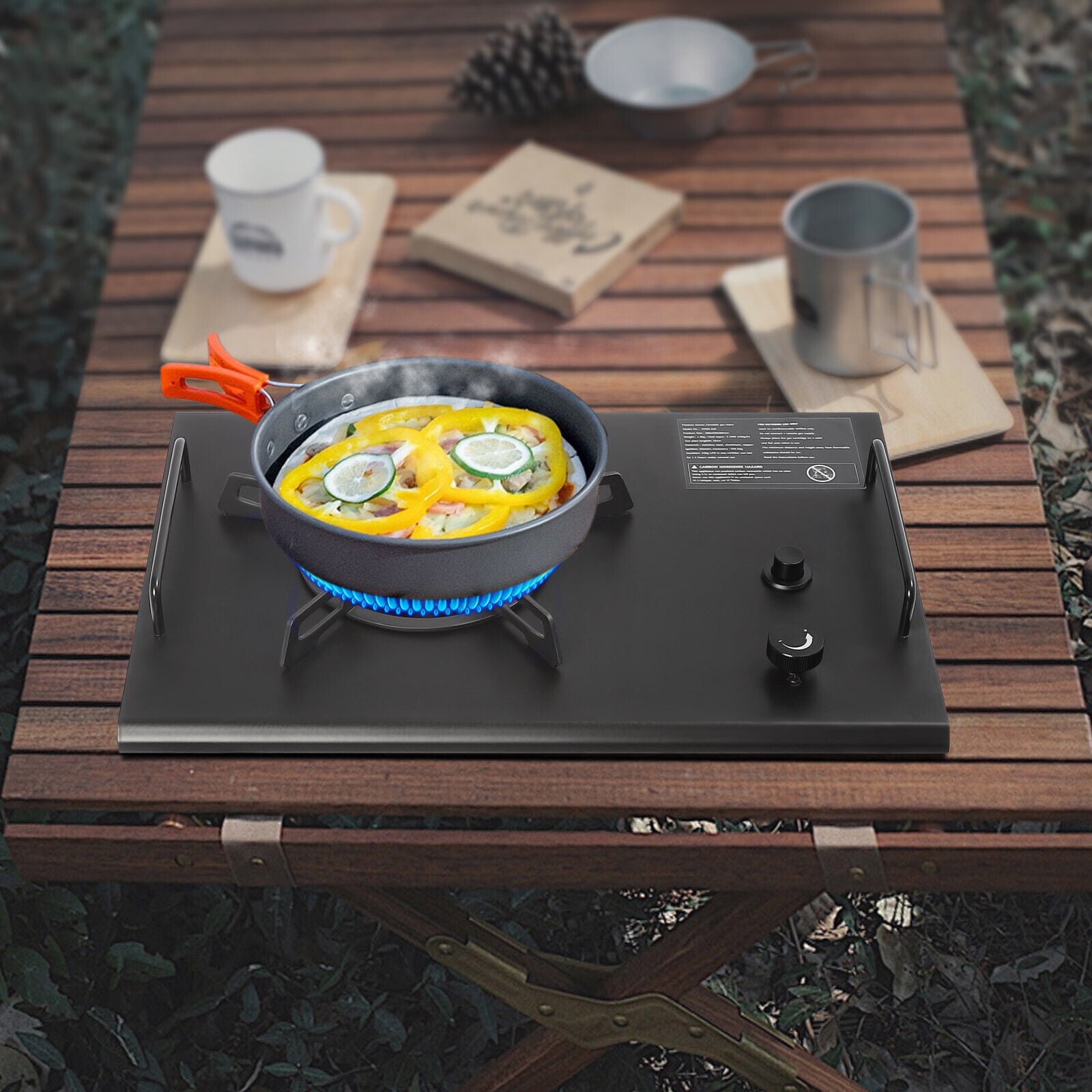 Denest Portable 13,648 BTU Gas Stove, Stainless Steel, Single-Burner, Camping Stove