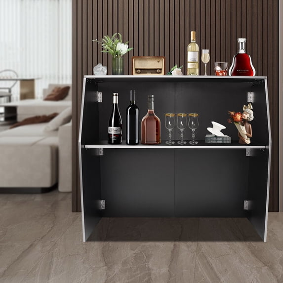 Denest Portable Bar Cabinet Foldable Bar Portable Event Bar Rectangular Freestanding