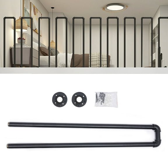 Denest Retro Non-Slip Safety Stair Handrail Kit U-Shaped Railing Indoor/Outdoor 100cm