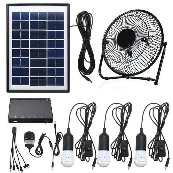 Denest Solar Power Generator Outdoor Camping Emergency Power Station with 4 LED Bulbs Kit