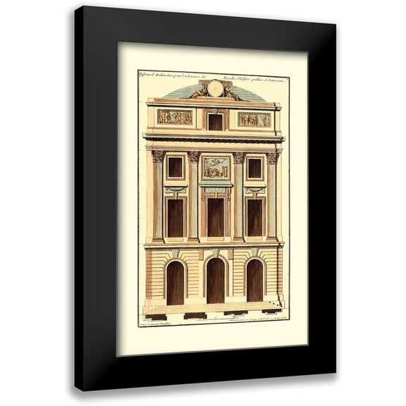 Deneufforge 10x14 Black Modern Framed Museum Art Print Titled - Architectural Facade II