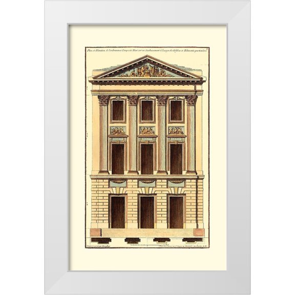 Deneufforge 10x14 White Modern Wood Framed Museum Art Print Titled - Architectural Facade I