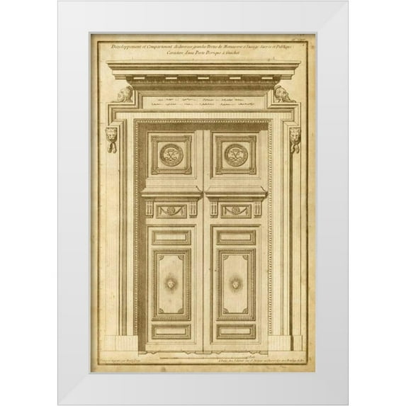 Deneufforge 11x14 White Modern Wood Framed Museum Art Print Titled - Vintage Door II