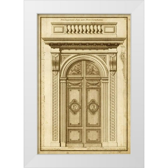 Deneufforge 11x14 White Modern Wood Framed Museum Art Print Titled - Vintage Door I