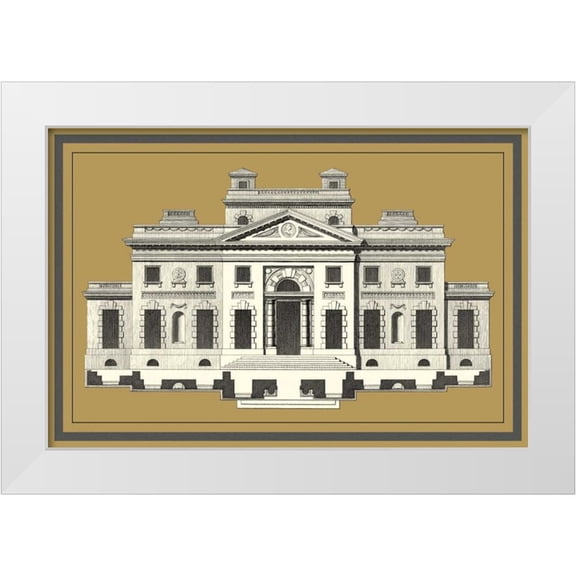 Deneufforge 14x11 White Modern Wood Framed Museum Art Print Titled - Grand Facade I