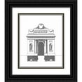thumbnail image 1 of Deneufforge 26x31 Black Ornate Wood Framed with Double Matting Museum Art Print Titled - B and W Parisian Facade IV, 1 of 4