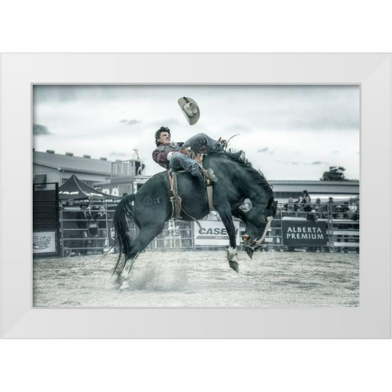 Deng, Larry 14x11 White Modern Wood Framed Museum Art Print Titled - Cowboy In Action