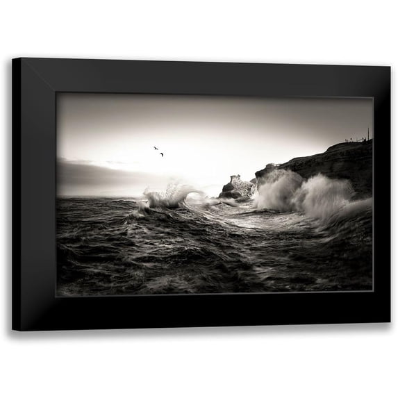 Deng, Larry 24x17 Black Modern Framed Museum Art Print Titled - Waves