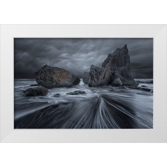 Deng, Larry 24x17 White Modern Wood Framed Museum Art Print Titled - Rialto Rapids