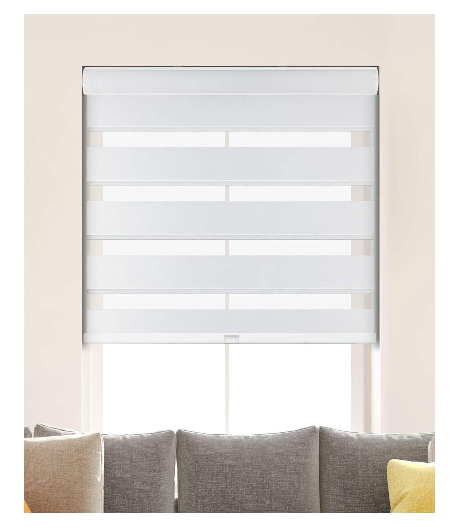 Deng rui Cordless Room Darkening Zebra Shades 29" W x 60" H, White