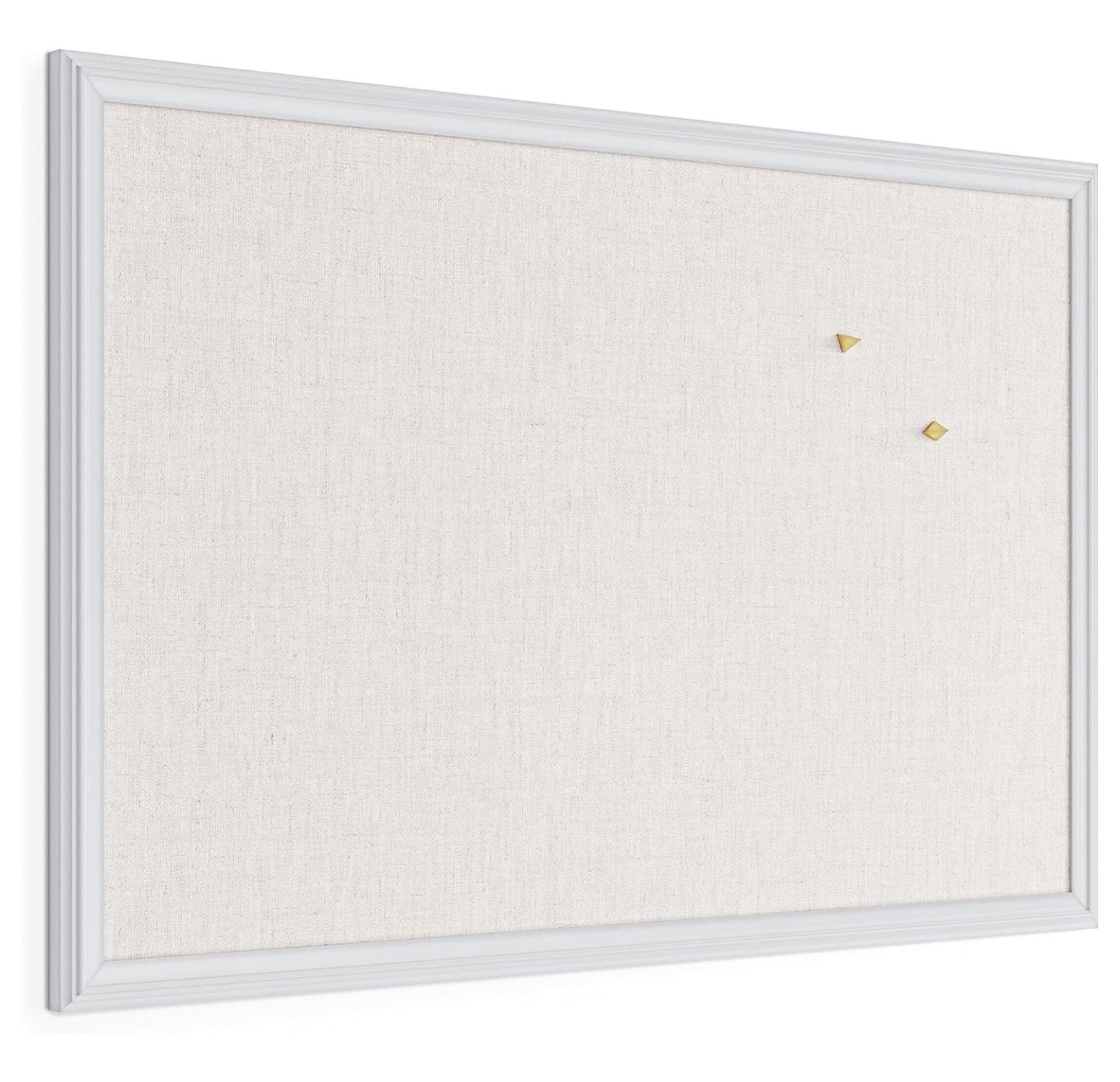 Deng rui Farmhouse Linen Bulletin Board, 30"x20", White Wood Frame