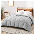 thumbnail image 1 of Deng rui Premium Soft Fluffy Striped All Season Down Alternative Bedding, Cozy Reversible, Ultra Plush Luxury Brushed Microfiber Bed Duvet Insert, Light Grey King Size Comforter, 104x90 Inches, 1 of 8