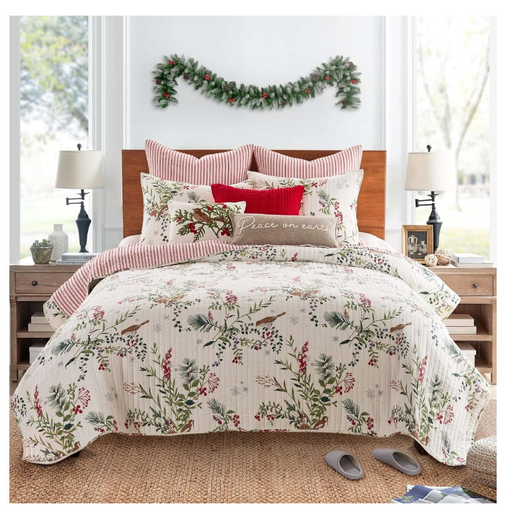 Deng rui - Winterberry Forest Christmas Quilt Set - King/Cal King ...