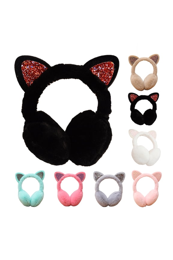 1/2PCS Warm Cat Ear Muffs Cute Catear Earmuff For Girls Fluffy Women Womens Headband Faux Fur Outdoor Earmuffs for Outdoor&nbsp;Winter