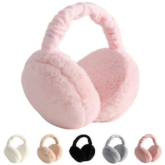 Dengjunhu 1/2PCS Winter Plush Solid Color Ear Warmers Earmuffs Foldable Earmuffs Autumn Winter Girls Ear Warmer for Outing 