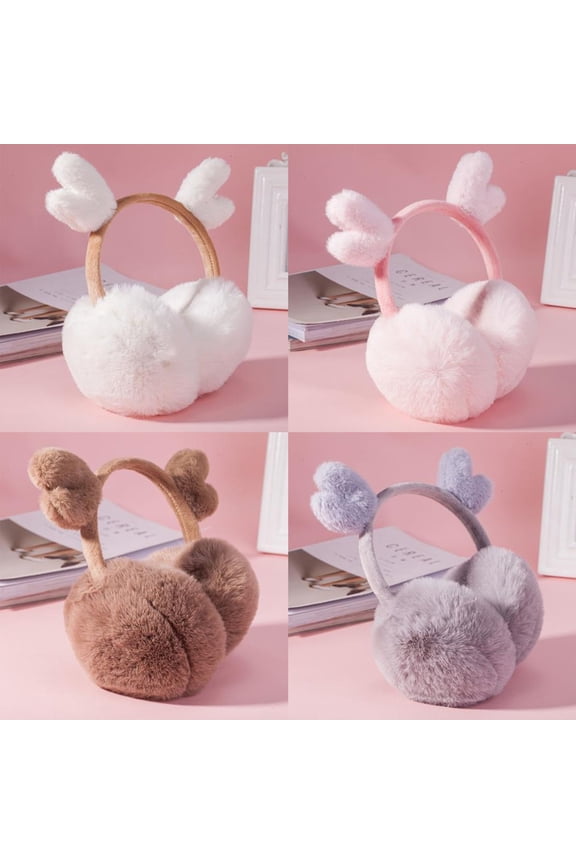 1/2PCS Womens Girls Winter Fashion Faux Fur EarMuffs Warm High Elasticity Women Earmuffs Antler Design Ear Warmers