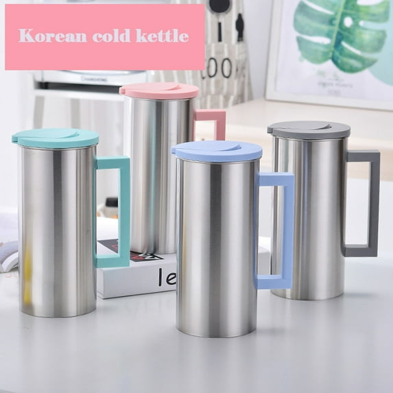 Dengjunhu 1.8L Juice Kettle Thickened Large Capacity Heat-resistant Stainless Steel Water Pitcher for Beverage