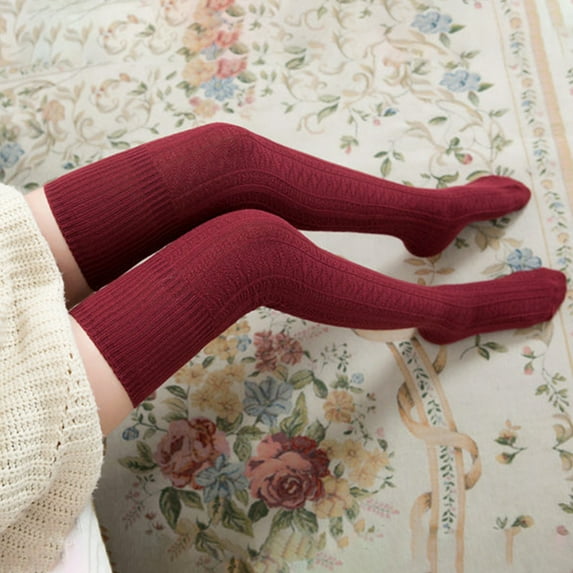 Dengjunhu 1 Pair Women Socks Solid Color Warm Autumn Winter Long Japanese Style Socks for Student