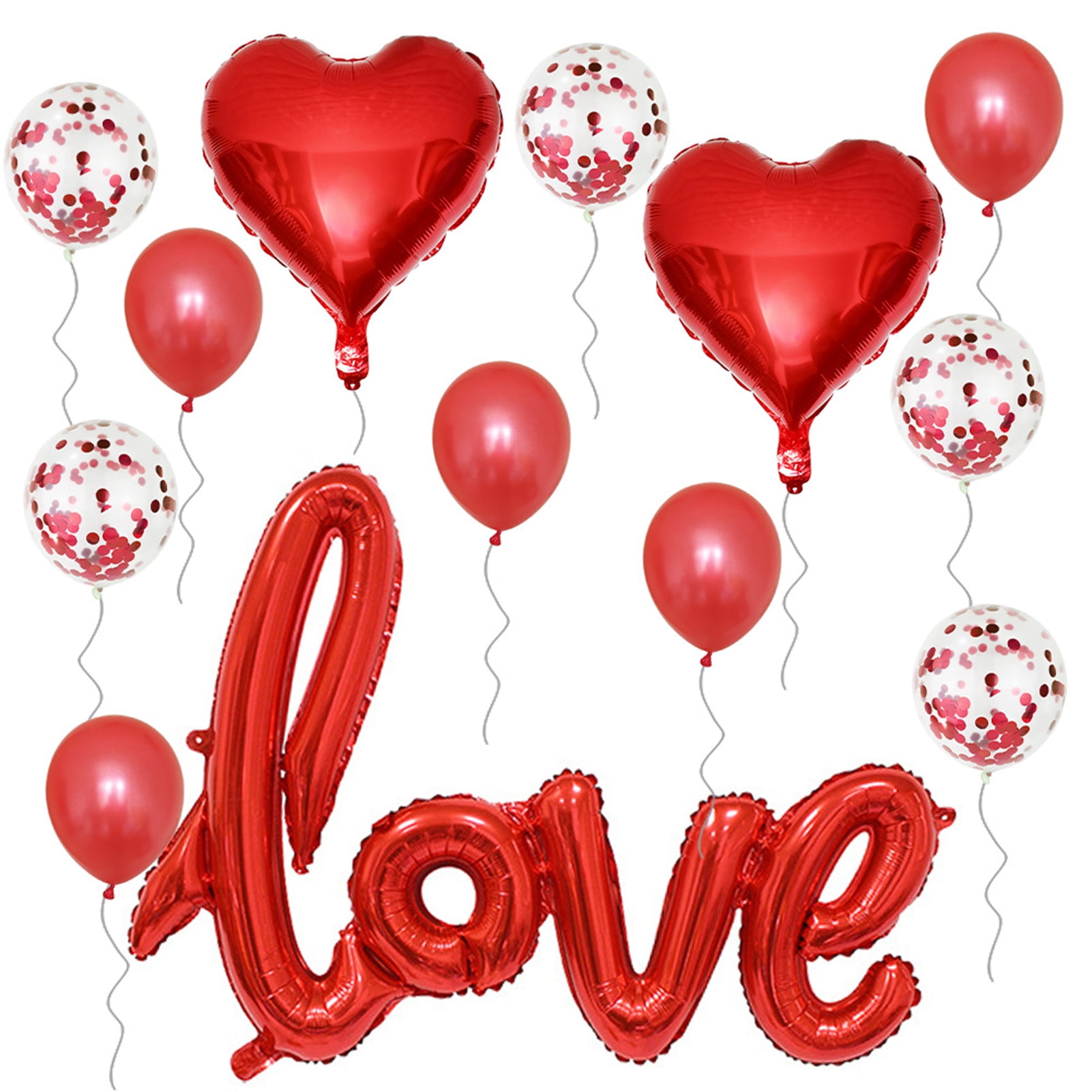 Dengjunhu 1 Set Red Love Balloon Letters - Pack of 13 | Red Heart ...