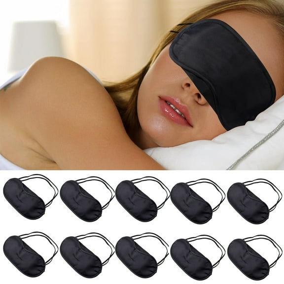 Dengjunhu 10Pcs/Set Blindfold Eye Cover Sleep Mask for Games Party Sleeping Travel with Nose Pad and Adjustable Strap