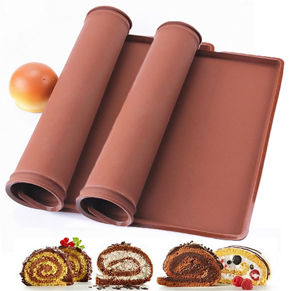 Dengjunhu 2Pcs Roll Mold Baking Mat Silicone Baking Sheet Mat Jelly