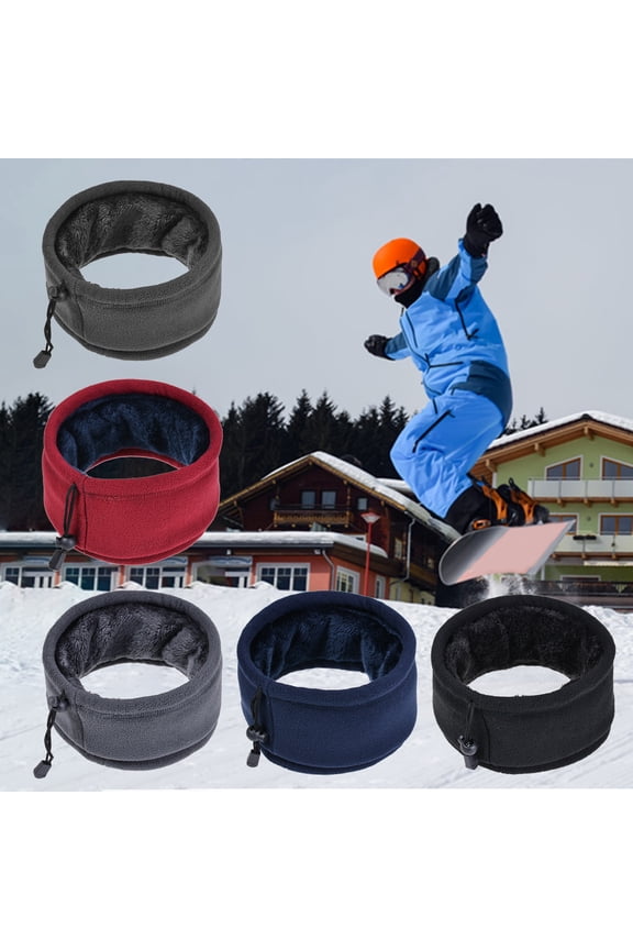 2Pcs Winter Fleece Neck Warmer Tube Scarf Outdoor Double Layer Thermal Neck Gaiter Face Mask for Men Women