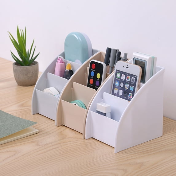 Dengjunhu 3-Compartment Desktop Organizer with Storage Box, Multicolor