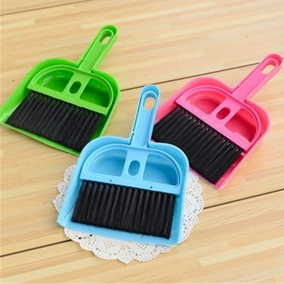 Dengjunhu 3Sets Mini Dust Pan and Brush Set Mini Hand Broom Dustpan Set for Table Desk Countertop Dog and Other Pets
