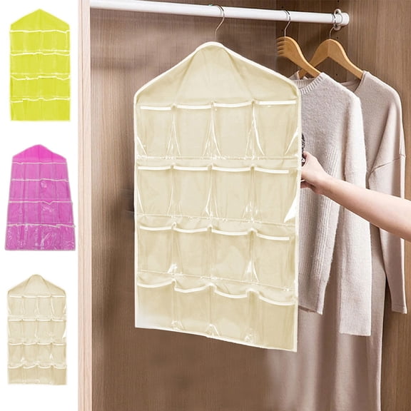 Dengjunhu 4Pcs Hanging Closet Underwear Sock Jewelry Storage Over The Door Classroom Cell Phone Calculator Organizer 16 Clear Pockets