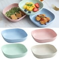 thumbnail image 1 of Dengjunhu 4Pcs Salad Bowl Dinner Plates Dinnerware Lunch Plates Reusable Lightweight Microwave Safe Degradable Unbreakable Easy Clean, 1 of 7