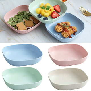 Chicmine 9 Inch Round Salad Dessert Dinner Plate Stackable Unbreakable BPA  Free Assorted Color Dishwasher Microwave Safe Fruit Plate for Dining Room