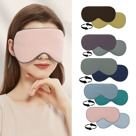 Dengjunhu 5Pcs Dual-use Sleep Mask Night Cover Eye Sleeping Silk Satin Masks for Women Men, Blindfold for Airplane Travel Adjustable Strap