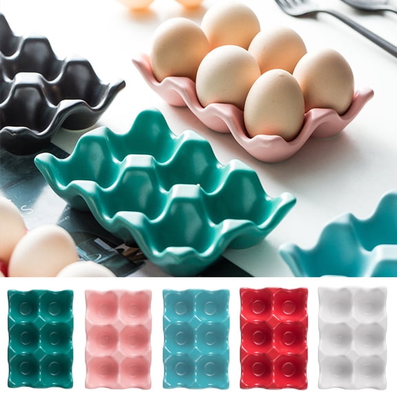 Dengjunhu 6 Cups Egg Tray Serveware, Eggs Dispenser, Egg Holder Set Kitchen Restaurant Fridge Storage Decorative Accessory