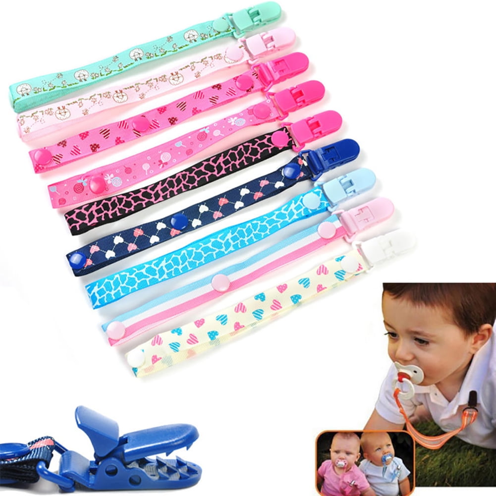 Dengjunhu Baby Pacifier Clips Solid Color, 7PCS Universal Holder Leash ...