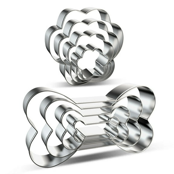 Dengjunhu 8Pcs Dog Bone Cookie Cutters Set, Dog Treats Cookie Cutter, Dog Bone Shapes Cutters, Homemade Dog Biscuit Treats Cutters