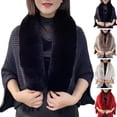 thumbnail image 1 of Dengjunhu Artificial Rabbit Fur Shawl Wrap Winter Shawl Tassel Thicken Solid Color Cardigan Knitted for Banquet, 1 of 8