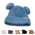thumbnail image 1 of Dengjunhu Bear Ears Shape Beanie Hat Knitted Hat Knit Caps Winter Knit Hat for Women Girls Boys Teens Winter Christmas Hats, 1 of 7