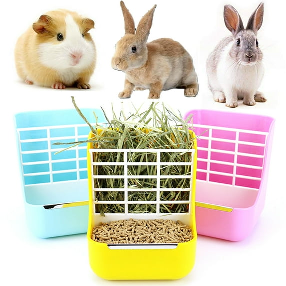 Dengjunhu Bunny Feeder for Cages Rabbit Feeder Bunny Feeder Guinea Pig Feeder Hamster Feeder Rack for Rabbits