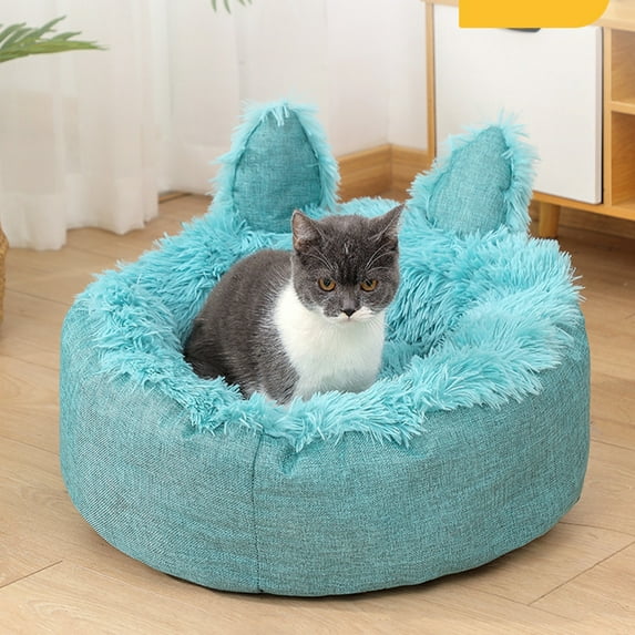 Dengjunhu Cat Bed Keep Warm Comfortable Pet House Puppy Round Cushion Bed Pet Supplies
