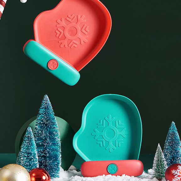 Dengjunhu Christmas Style Individual Grid Dessert Plate Plastic Practical Ergonomic Snack Plate for Home