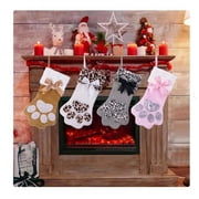 Dengjunhu Dog Cat Paw Christmas Stockings, Plush Hanging Socks for Holiday and Christmas Decorations