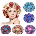 thumbnail image 1 of Dengjunhu Double Layers Waterproof Shower Cap Shower Caps for Women Elastic Reusable Bathing Hair Cap Environmental Hair Bath Caps, 1 of 7