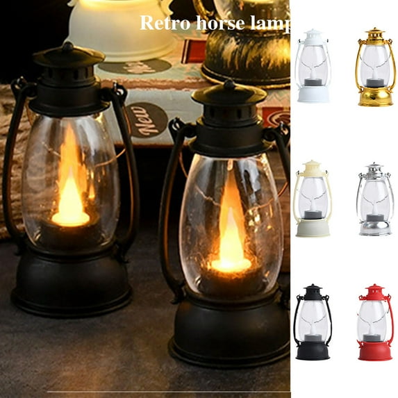 Dengjunhu Electronic Candle Lamp Retro Design Super Bright Portable Handle Waterdrop Wick LED Lantern Light for Home