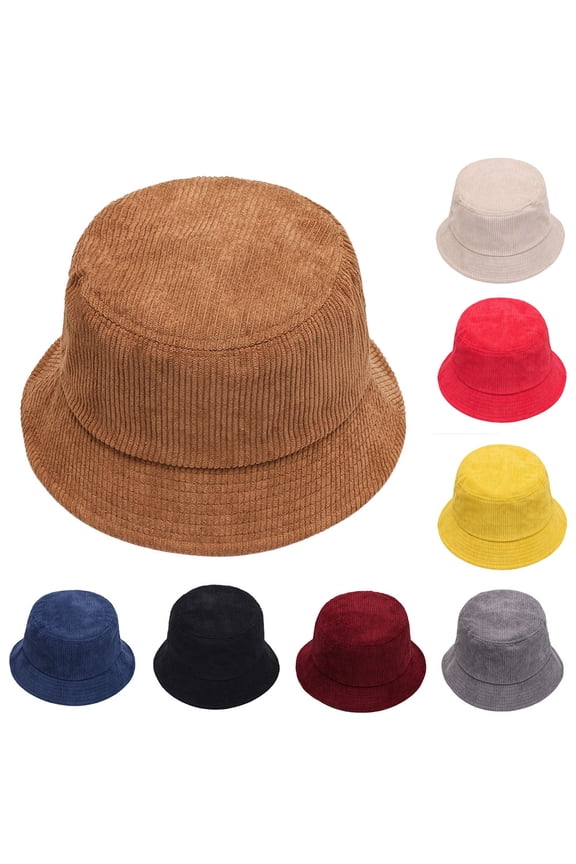 Everyday Corduroy Style Bucket Hat Unisex Trendy Lightweight Outdoor Hot Fun Summer Beach Vacation Getaway Headwear