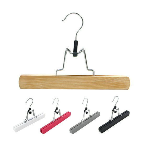 Dengjunhu Hangers Non Slip Trouser Clamp Hanger Wood Pants Skirt Clothes Hangers with Clips, Other