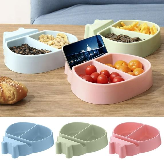 Dengjunhu Ladybug Snack Tray with Phone Holder, Divided Dish, Phone Stand and Tray, Fun Shaped Dish for Kids and Adults