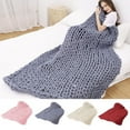 thumbnail image 1 of Dengjunhu Luxury Knit Chenille Bed Blanket 50x50cmLarge Knitted Throw Blanket Warm Soft Cozy Blankets for Cuddling up in Bed on The Couch or Sofa, 1 of 7