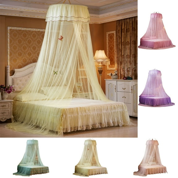 Dengjunhu Mosquito Net Round Top Butterfly Pin Decorative Elegant Bed Net Canopy Set Including Full Hanging Kit, Ideal for Indoors or Outdoors, Intended for a for Covering Beds, Cribs, Hammocks